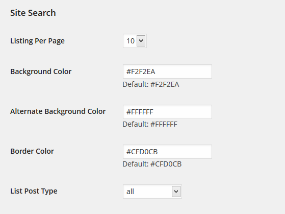 Multisite Suche Settings